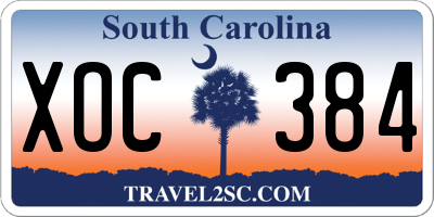 SC license plate XOC384
