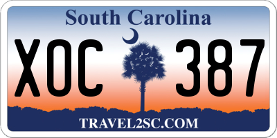 SC license plate XOC387