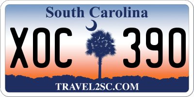 SC license plate XOC390