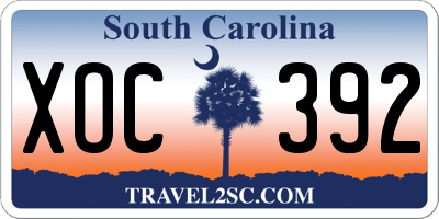 SC license plate XOC392