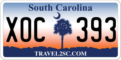 SC license plate XOC393