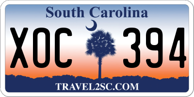 SC license plate XOC394