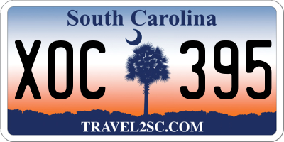 SC license plate XOC395