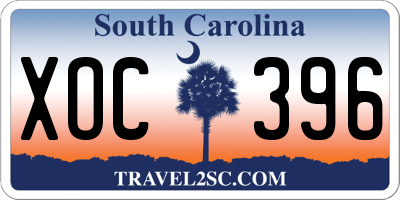 SC license plate XOC396