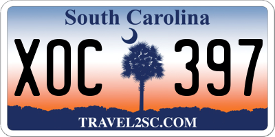 SC license plate XOC397