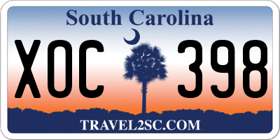 SC license plate XOC398
