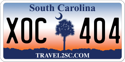 SC license plate XOC404