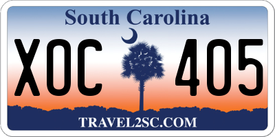 SC license plate XOC405