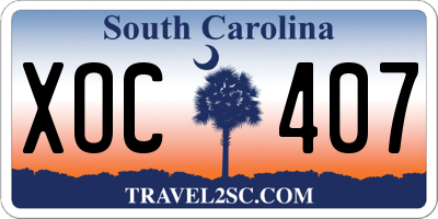 SC license plate XOC407