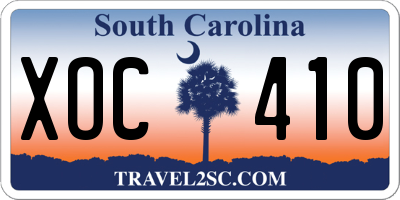 SC license plate XOC410