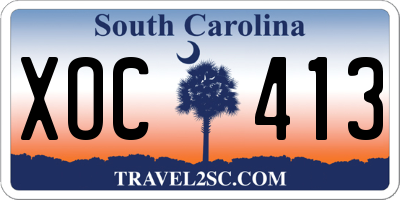 SC license plate XOC413