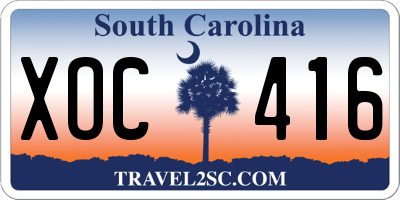 SC license plate XOC416