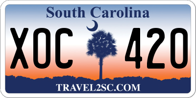 SC license plate XOC420