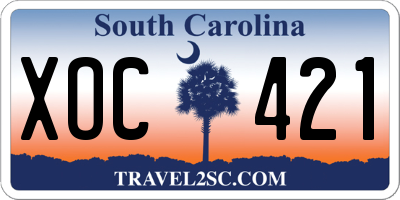 SC license plate XOC421