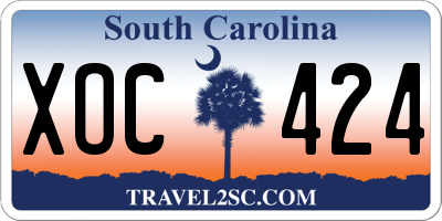 SC license plate XOC424