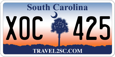 SC license plate XOC425