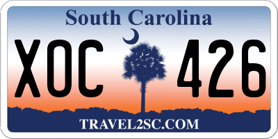SC license plate XOC426