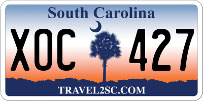 SC license plate XOC427