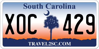 SC license plate XOC429