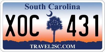 SC license plate XOC431