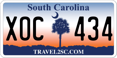 SC license plate XOC434