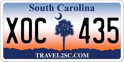 SC license plate XOC435