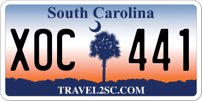 SC license plate XOC441