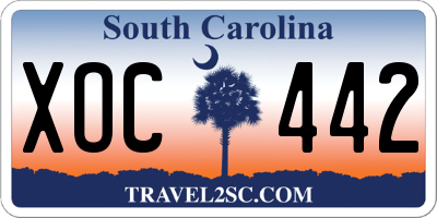 SC license plate XOC442