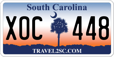SC license plate XOC448