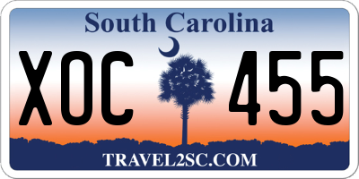 SC license plate XOC455