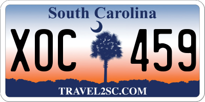 SC license plate XOC459