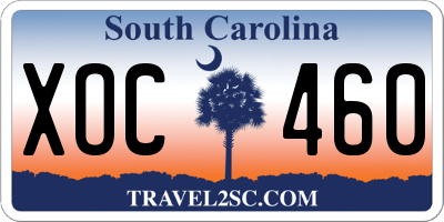SC license plate XOC460