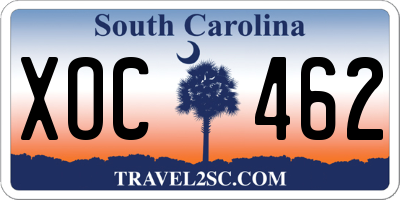 SC license plate XOC462