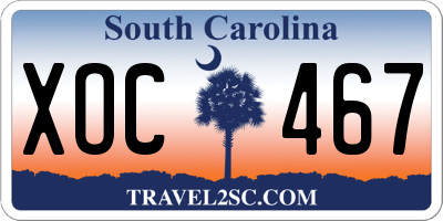 SC license plate XOC467