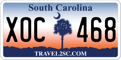 SC license plate XOC468