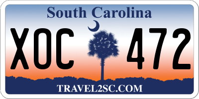 SC license plate XOC472