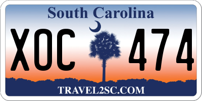 SC license plate XOC474