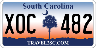 SC license plate XOC482