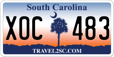 SC license plate XOC483