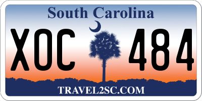 SC license plate XOC484