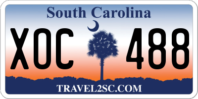 SC license plate XOC488