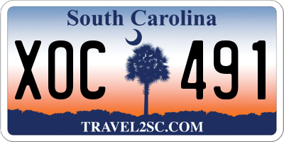 SC license plate XOC491
