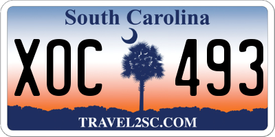 SC license plate XOC493