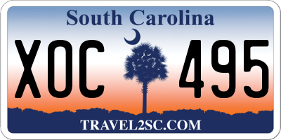 SC license plate XOC495
