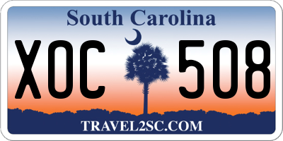 SC license plate XOC508