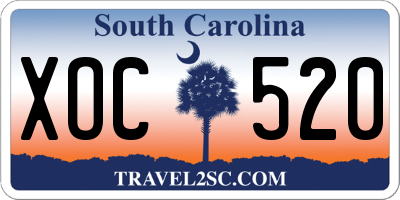 SC license plate XOC520