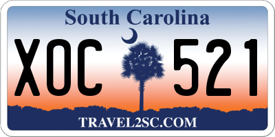 SC license plate XOC521