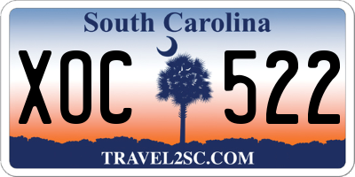 SC license plate XOC522
