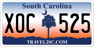 SC license plate XOC525