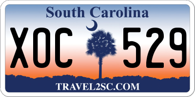 SC license plate XOC529